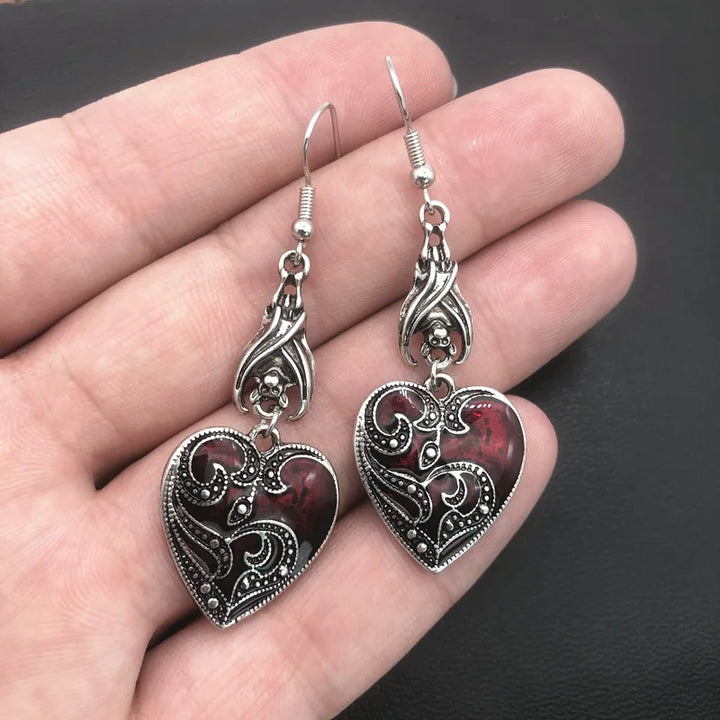 Gothic heart earrings