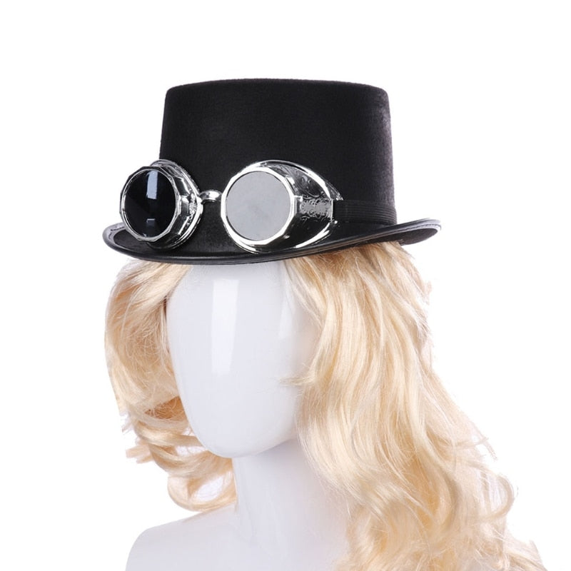 Steampunk top hat with goggles