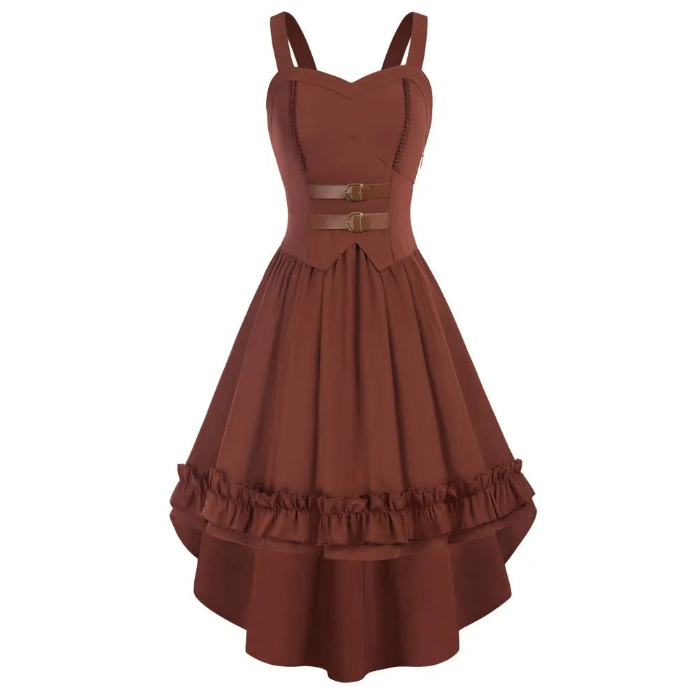 silver shoes with brown dress Classy steampunk dress