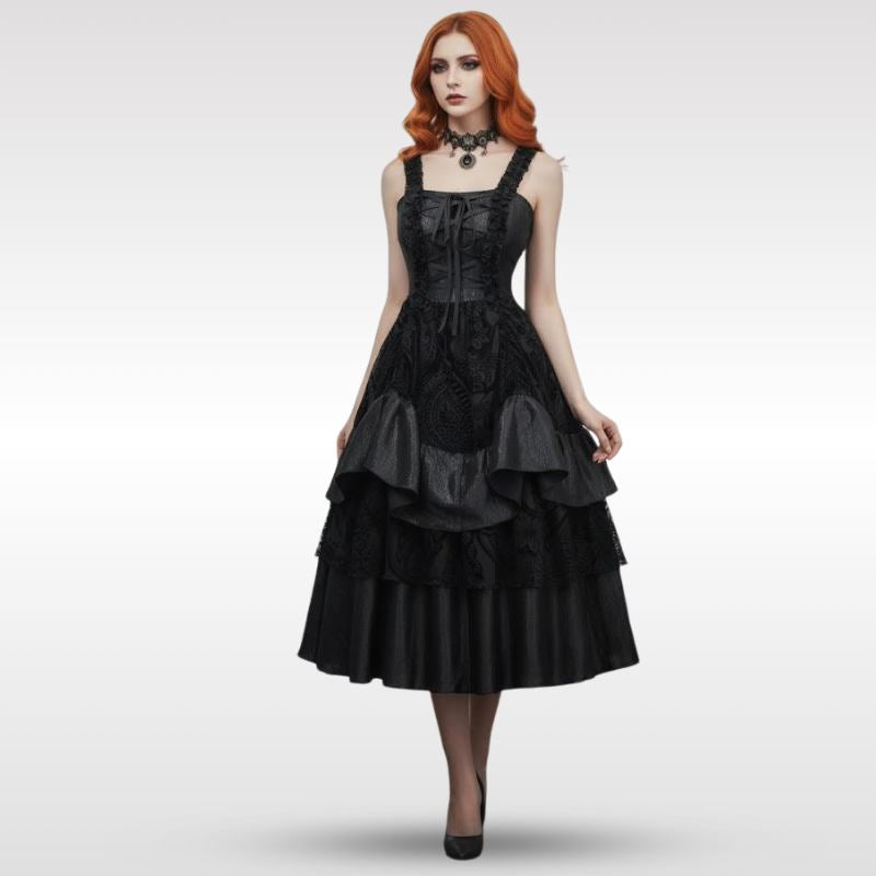 open lace back dress Gothic Victorian prom Dress