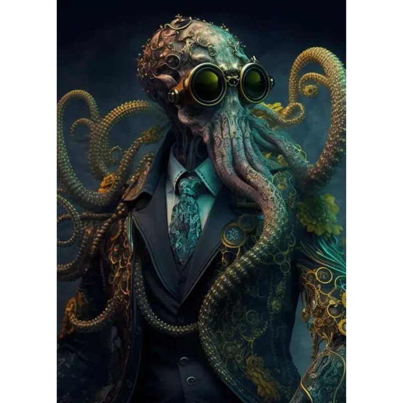 steampunk octopus painting