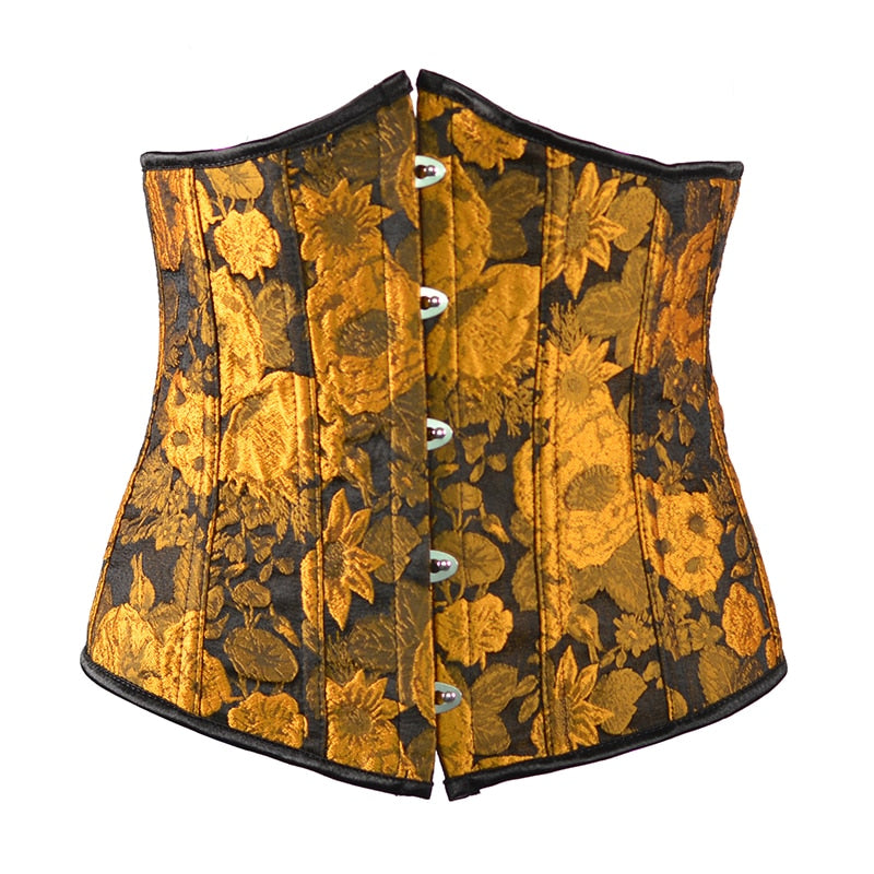 steampunk sunflower underbust corset