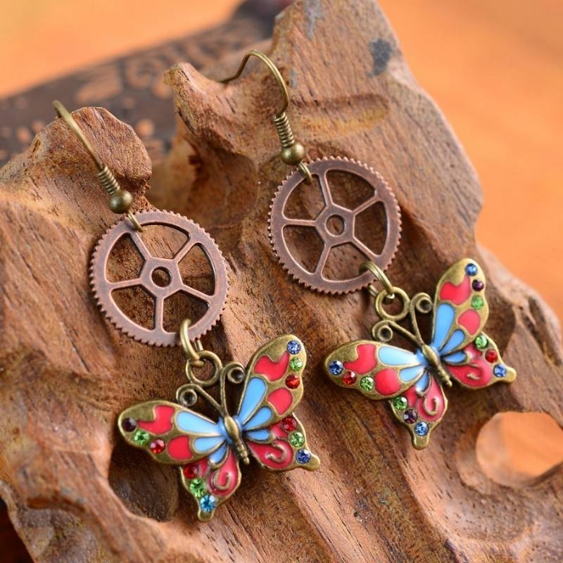 butterfly steampunk earrings