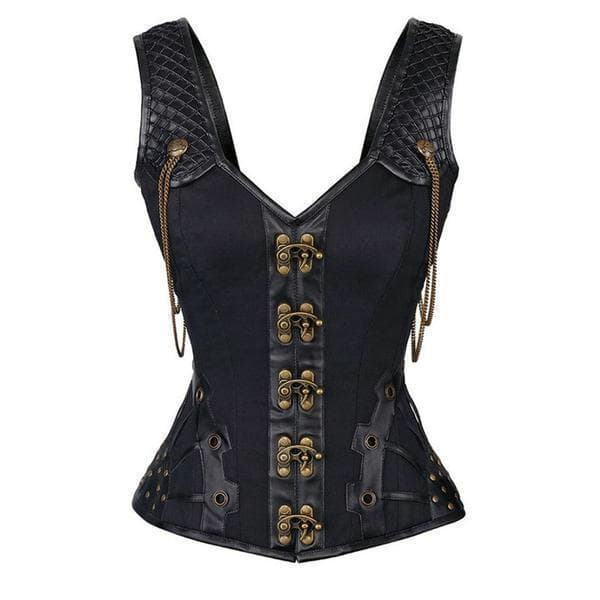 Black Overbust Steampunk corset