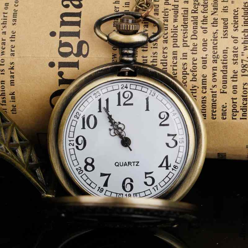 open pocket watch with white dial
