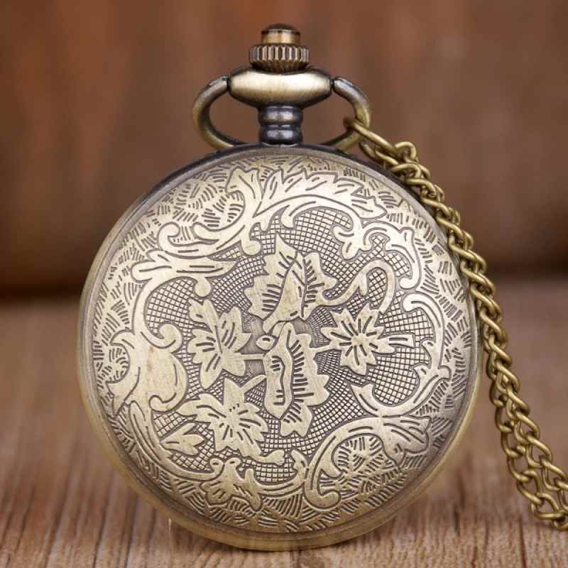 pocket watch with carvings