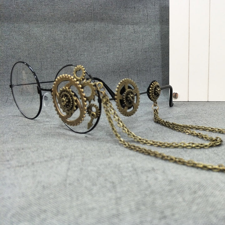 Steampunk chain decor glasses