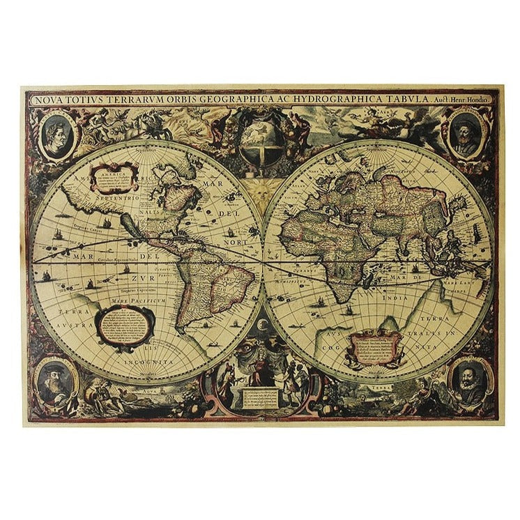 vintage world map