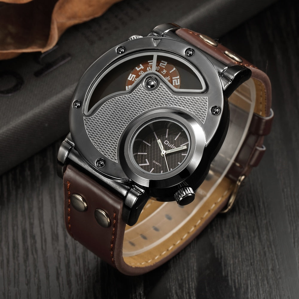 steampunk two time zone watch