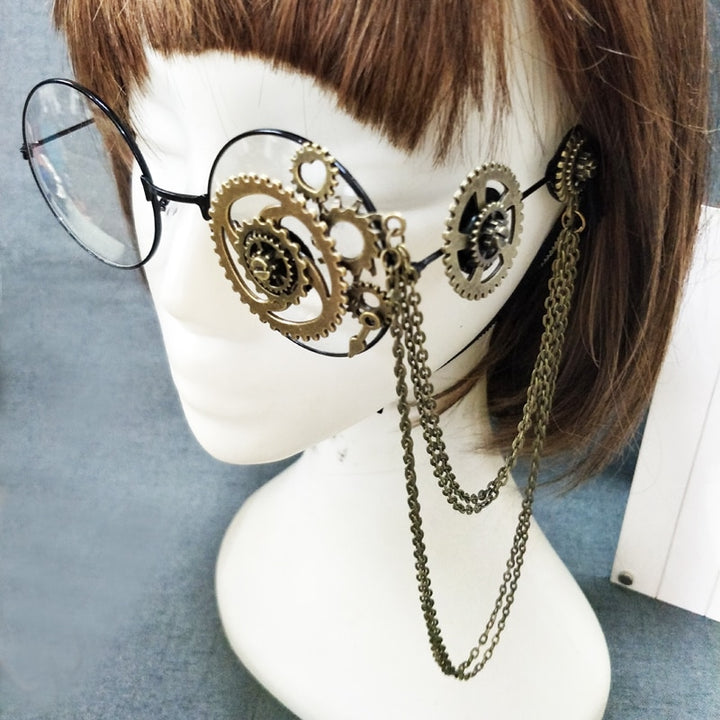 Steampunk chain decor glasses