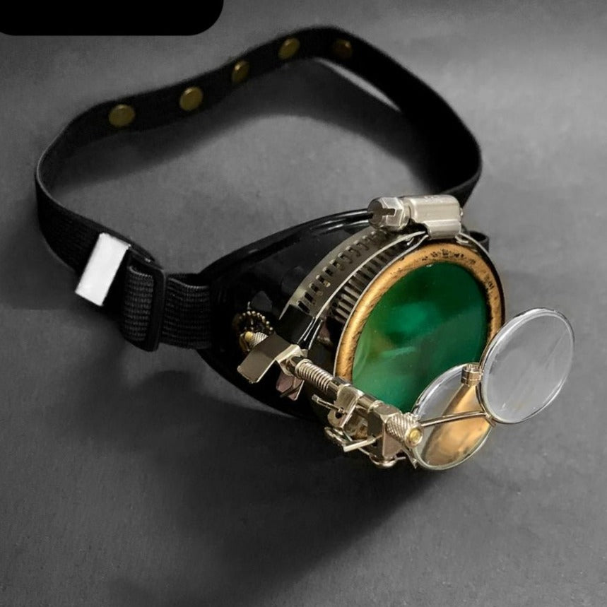 Green Steampunk single goggle