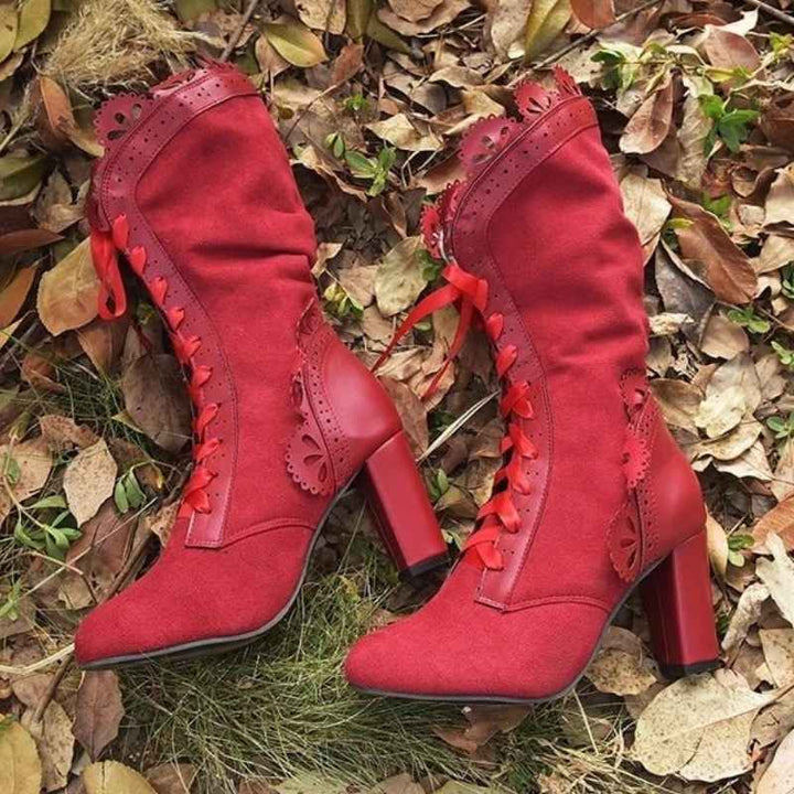 red steampunk shoes