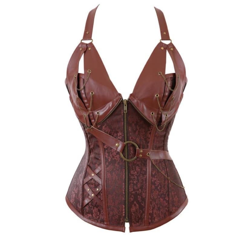 sexy brown steampunk corset