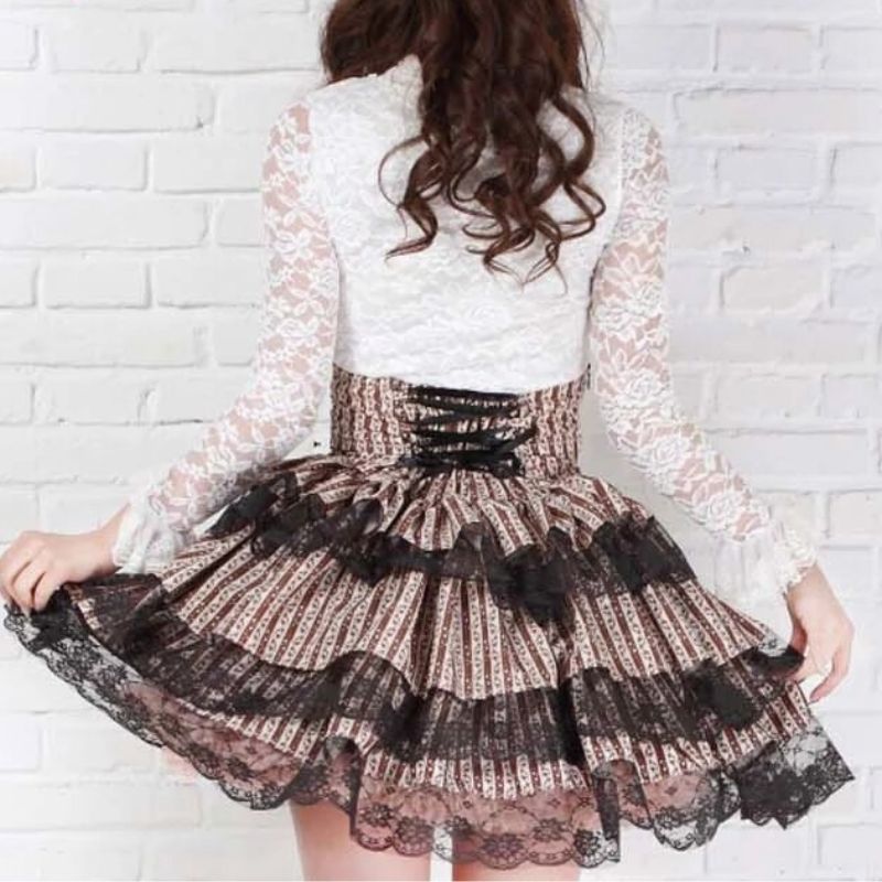 short steampunk lace skirt