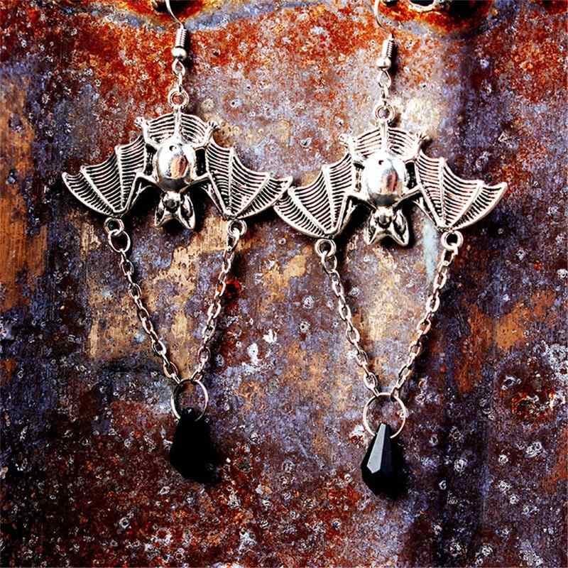 steampunk bat earrings