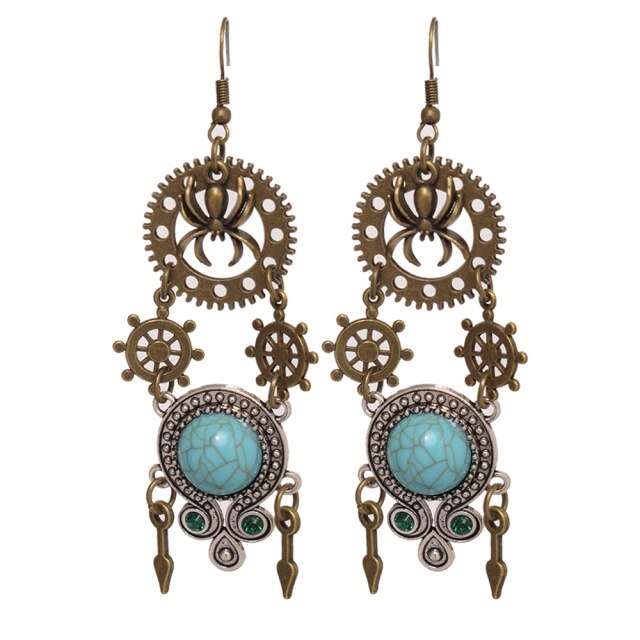 steampunk earrings in bohemian style