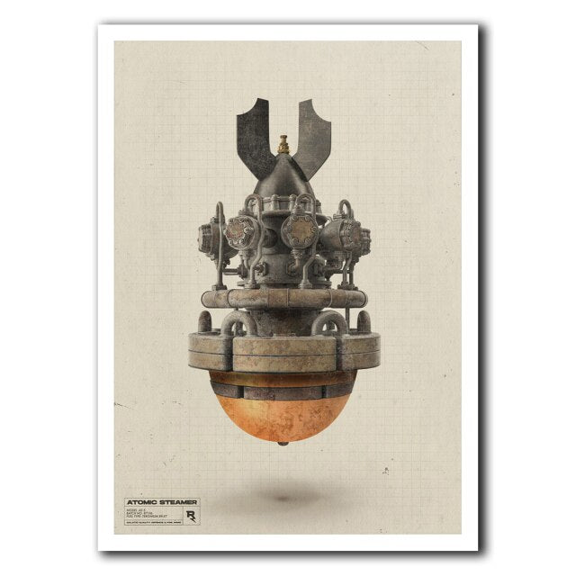 steampunk bomb wall art