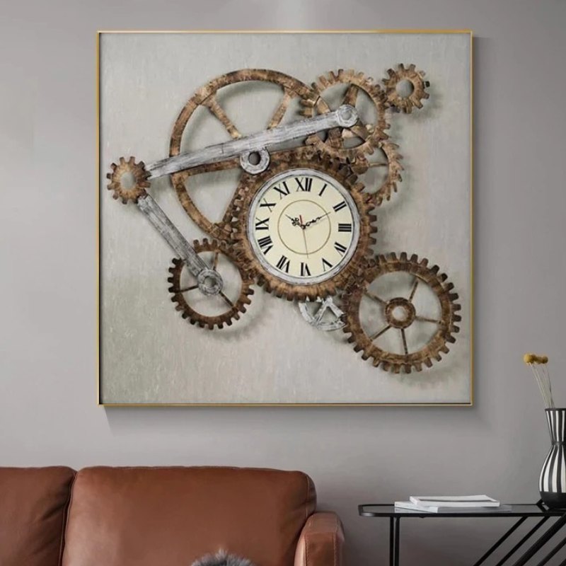 steampunk clock wall art