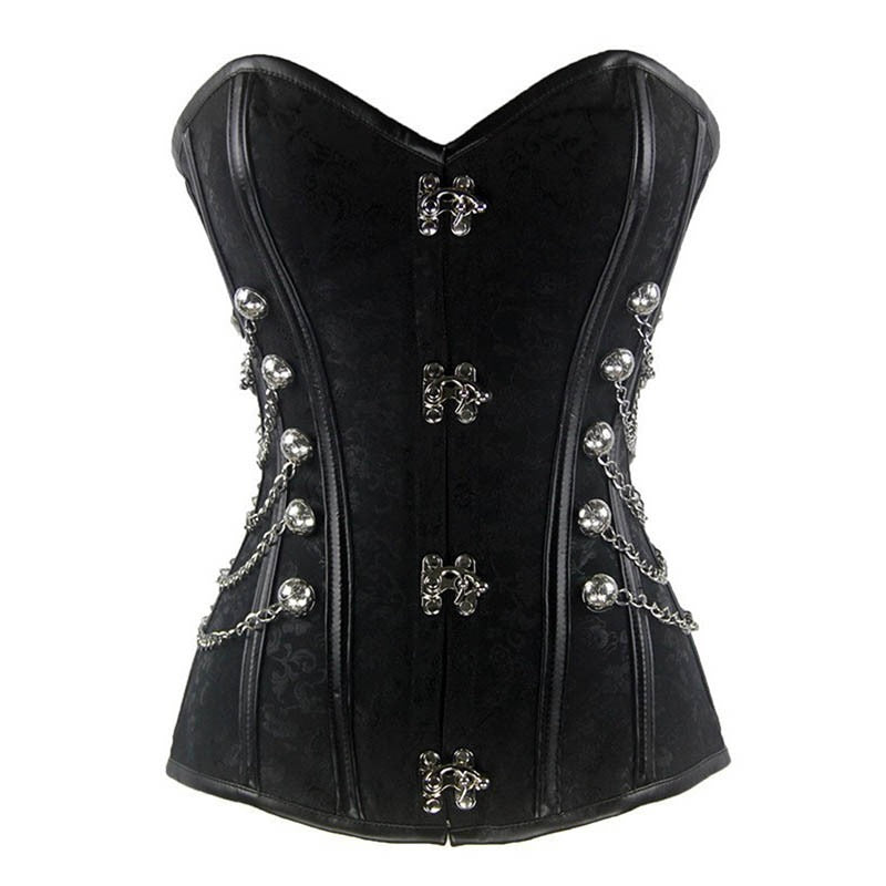 steampunk corset black color