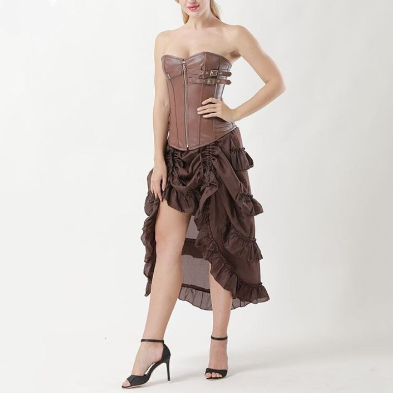 brown steampunk dress