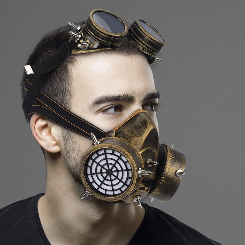 steampunk gas mask with goggles
