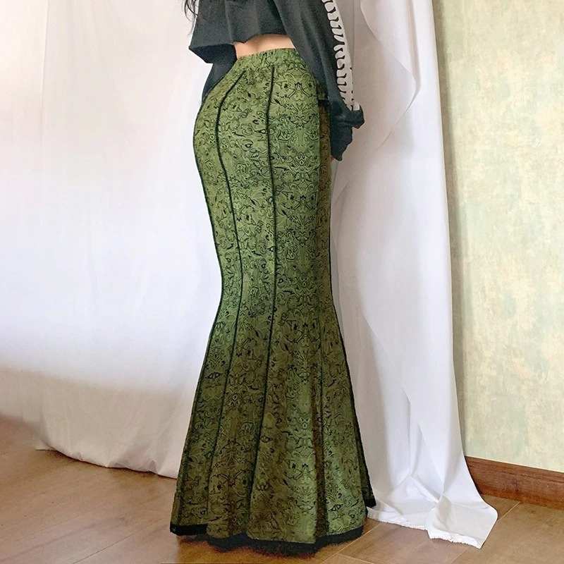 steampunk green skirt