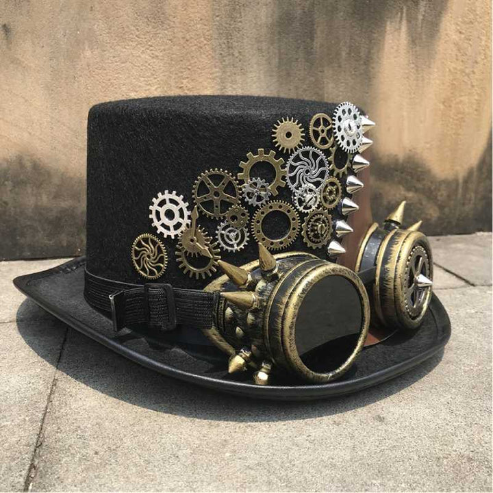 steampunk hat with gears deco