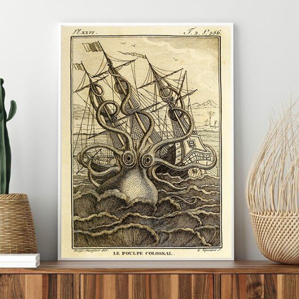 steampunk kraken wall art