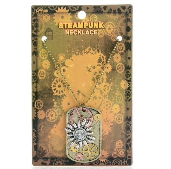 steampunk pendant with flower detail