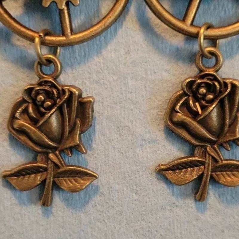 steampunk rose earrings