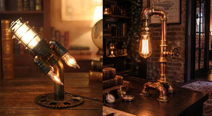 9 Steampunk lighting ideas: lamps and industrial atmosphere