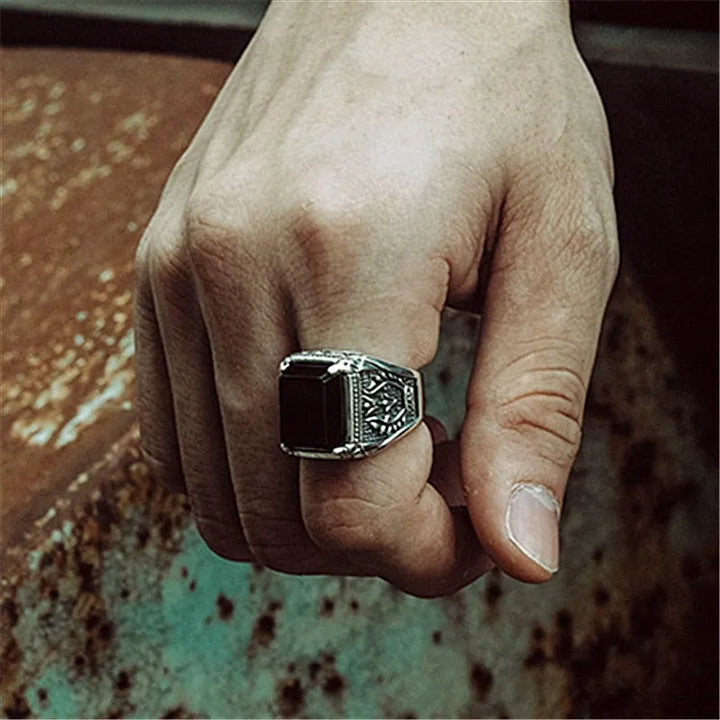 Onyx Steampunk ring