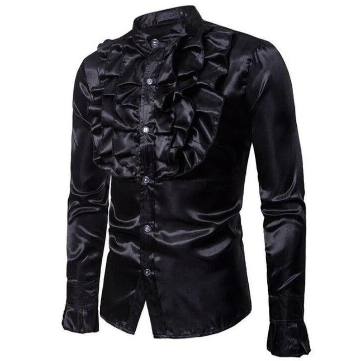 Black satin steampunk shirt