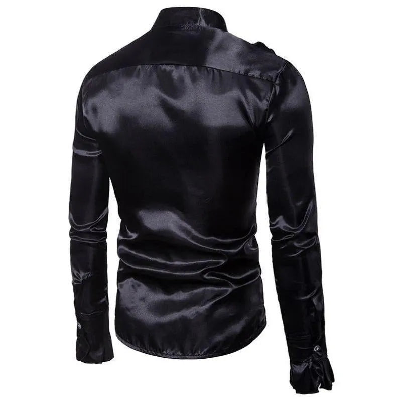 Black satin steampunk shirt
