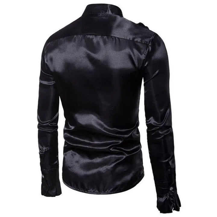 Black satin steampunk shirt