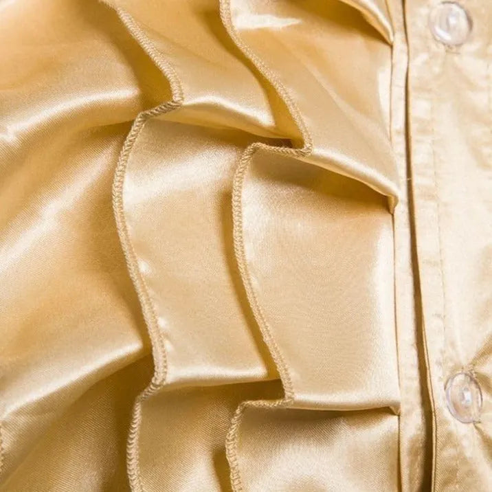 Golden satin steampunk shirt