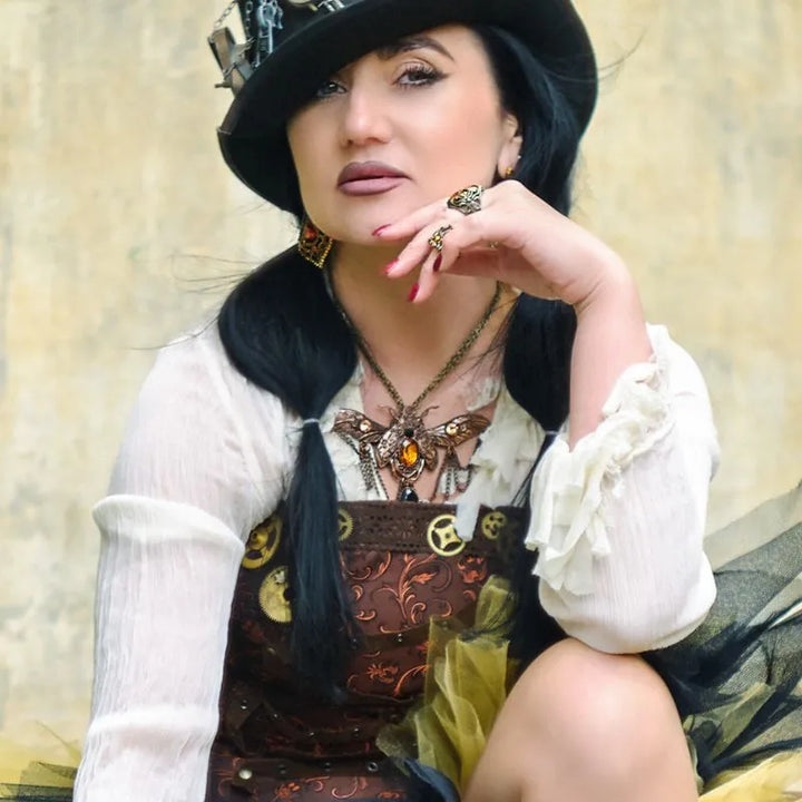 Steampunk beetle necklace