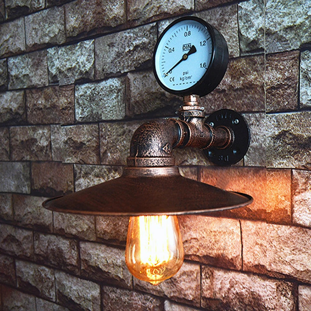 Water pipe wall light