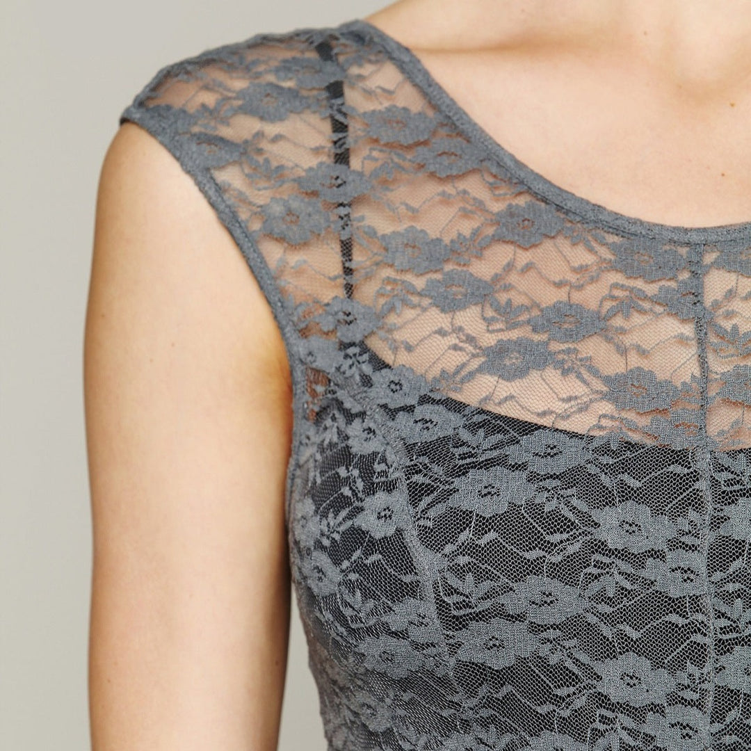 gray lace dress Steampunk lace dress
