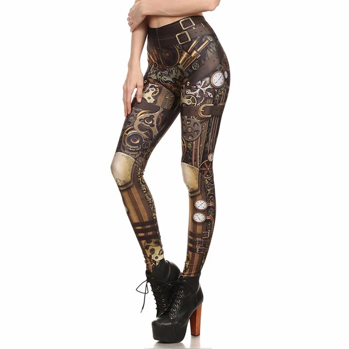 Steampunk printed leggings