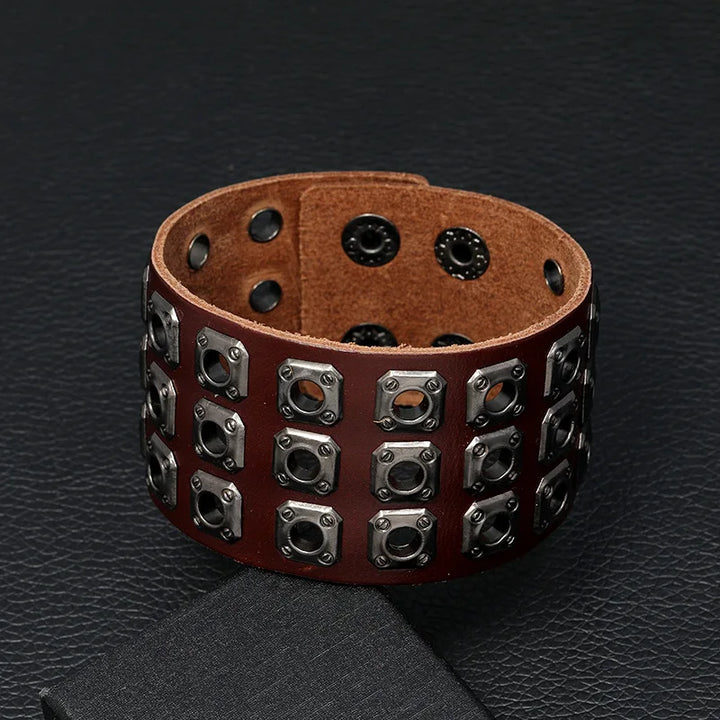 Steampunk leather cuff
