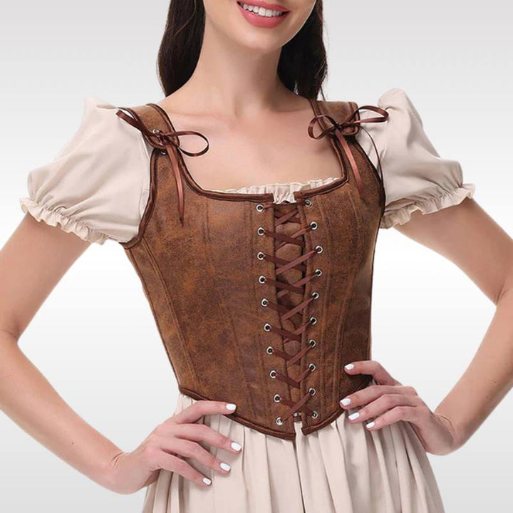 Steampunk front tight lacing corset