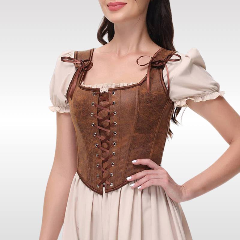 Steampunk front tight lacing corset