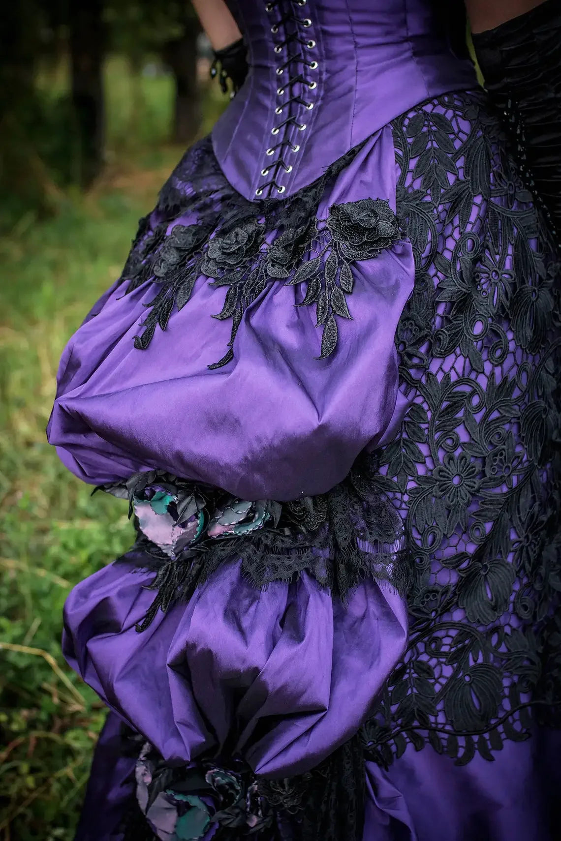 purple gothic victorian dress Purple 1890s Dress, Gothic Victorian Gown, Violet Belle Epoque Ballgown Fiorentina Costuming