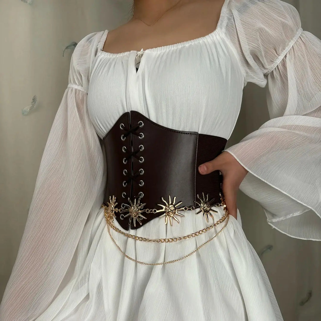 Underbust belt with chain