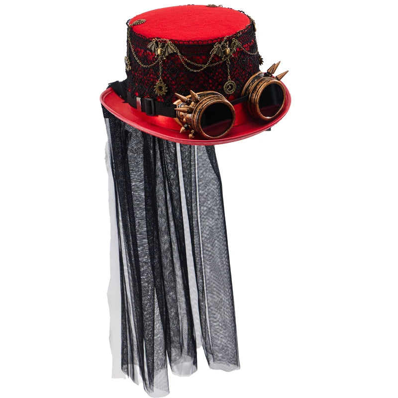 Red steampunk hat hotsell