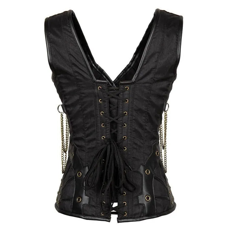 Black Overbust Steampunk corset