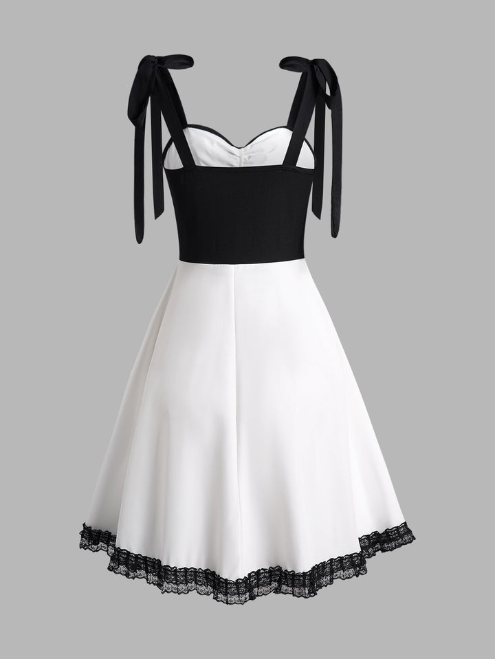 Black and white Steampunk dress