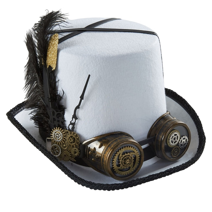 White Steampunk hat