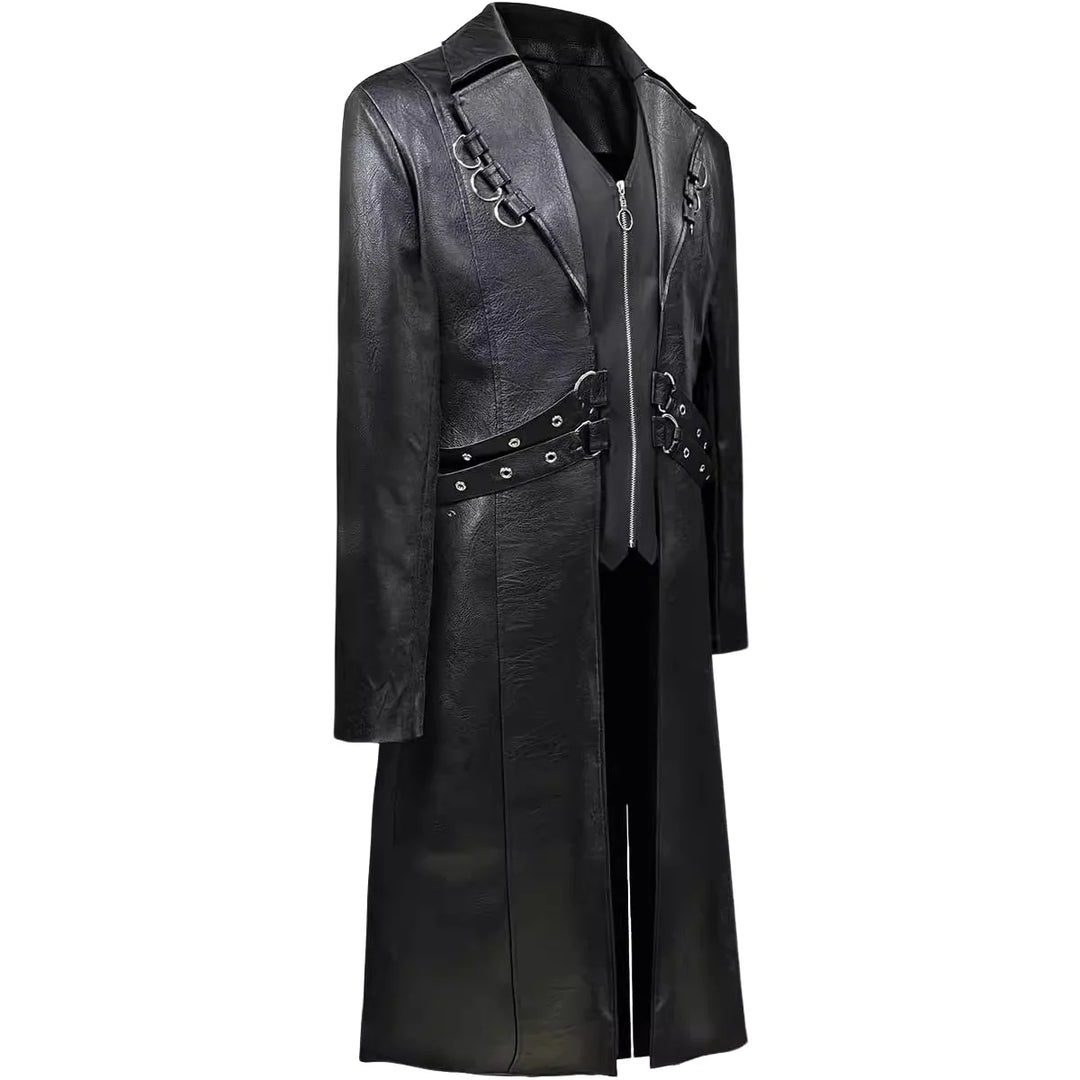 Mens black trench coats steampunk fashion